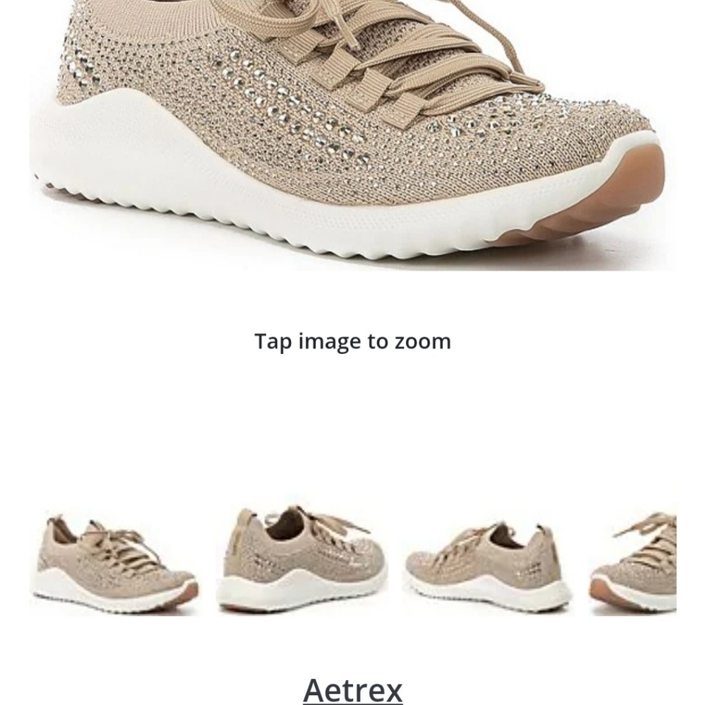 Aetrex Taupe Sparkle Women's Sneakers - Picture 6 of 6